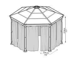 Roma 12'x14'/Monaco 13'x15' Gazebo Curtain Set by Palram-Canopia