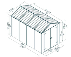 Rubicon 6' x 10' Shed With Floor by Palram-Canopia