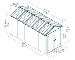 Rubicon 6' x 12' Shed With Floor by Palram-Canopia