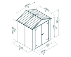 Rubicon 6' x 5' Shed With Floor by Palram-Canopia