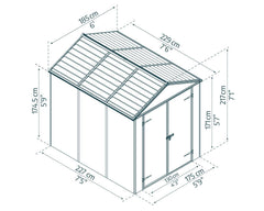 Rubicon 6' x 8' Shed With Floor by Palram-Canopia