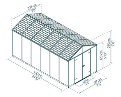 Rubicon 8' x 15' Shed With Floor by Palram-Canopia