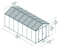 Rubicon 8' x 17' Shed With Floor by Palram-Canopia