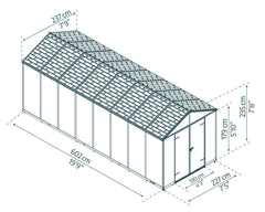 Rubicon 8' x 20' Shed With Floor by Palram-Canopia