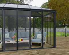SanRemo 10'x10' Wall-Mounted Solarium-Gray by Palram-Canopia
