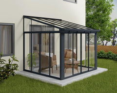 SanRemo 10'x10' Wall-Mounted Solarium-Gray by Palram-Canopia
