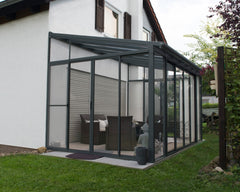 SanRemo 10'x14' Wall-Mounted Solarium-Gray by Palram-Canopia