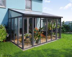SanRemo 10'x14' Wall-Mounted Solarium-Gray by Palram-Canopia