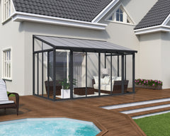 SanRemo 10'x14' Wall-Mounted Solarium-Gray by Palram-Canopia