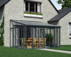 SanRemo 13'x14' Wall-Mounted Solarium-Gray by Palram-Canopia