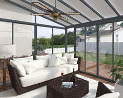 SanRemo 13'x14' Wall-Mounted Solarium-Gray by Palram-Canopia