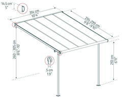 Sierra 10'x10' Patio Cover-Gray by Palram-Canopia