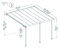 Sierra 10'x14' Patio Cover-Gray by Palram-Canopia
