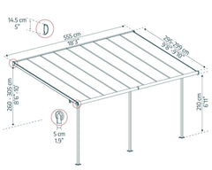 Sierra 10'x18' Patio Cover-Gray by Palram-Canopia