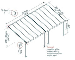 Sierra 10'x20' Patio Cover-Gray by Palram-Canopia