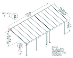 Sierra 10'x24' Patio Cover-Gray by Palram-Canopia