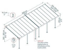 Sierra 10'x28' Patio Cover-Gray by Palram-Canopia