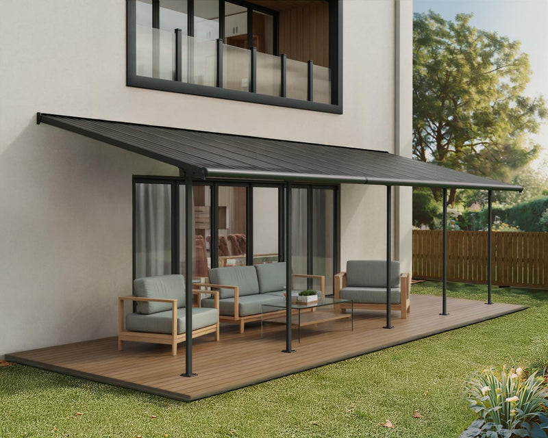 Sierra 10'x28' Patio Cover-Gray by Palram-Canopia