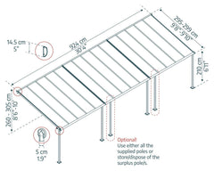 Sierra 10'x30' Patio Cover-Gray by Palram-Canopia