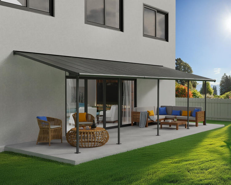Sierra 10'x32' Patio Cover-Gray by Palram-Canopia