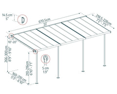 Sierra 7.5'x22.5' Patio Cover White/Gray by Palram-Canopia