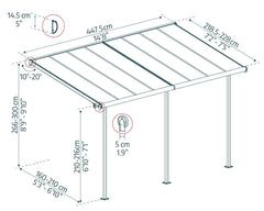 Sierra 7.5'x15' Patio Cover White/Gray by Palram-Canopia