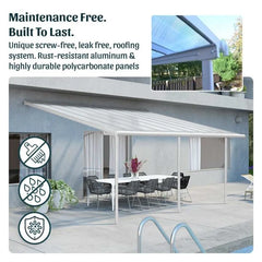 Sierra 7.5'x22.5' Patio Cover White/Gray by Palram-Canopia