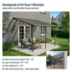 Sierra 7.5'x7.5' Patio Cover White/Gray by Palram-Canopia