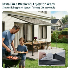 Sierra 7.5'x7.5' Patio Cover White/Gray by Palram-Canopia