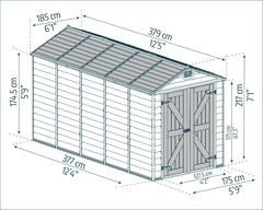 Skylight 6' x 12' Shed With Floor by Palram-Canopia