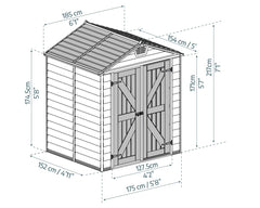 Skylight 6' x 5' Shed With Floor by Palram-Canopia