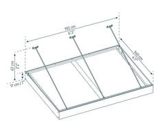Sophia XL 2000 6'x5' Awning - Gray/Mist & Gray/Clear by Palram-Canopia