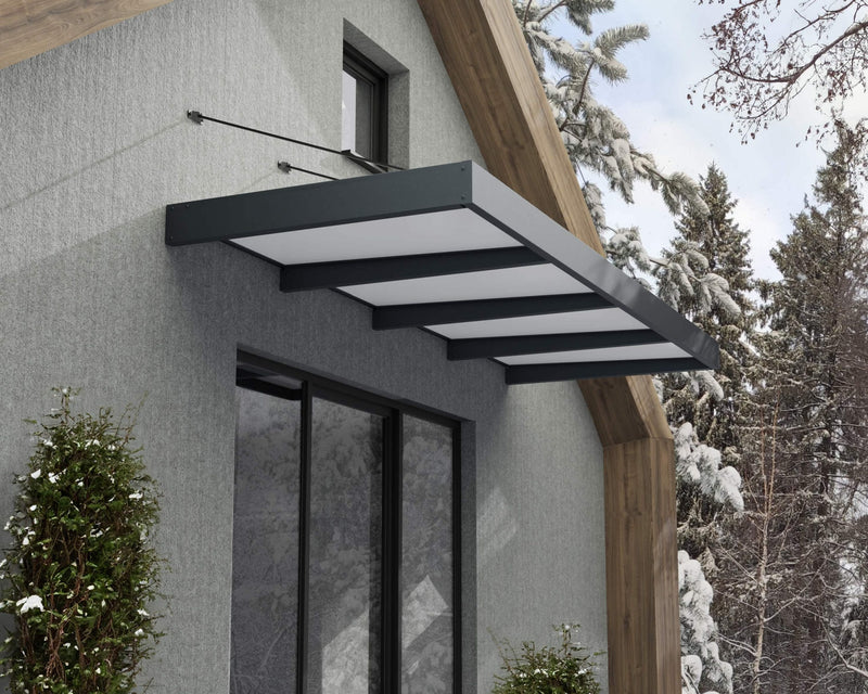 Sophia XL 4000 12'x5' Awning - Gray/Mist & Gray/Clear by Palram-Canopia