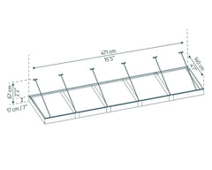 Sophia XL 5000 15'x5' Awning - Gray/Mist & Gray/Clear by Palram-Canopia