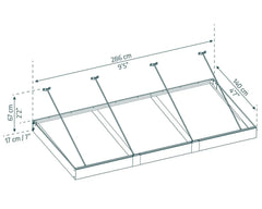 Sophia XL 3000 9'x5' Awning - Gray/Mist & Gray/Clear by Palram-Canopia
