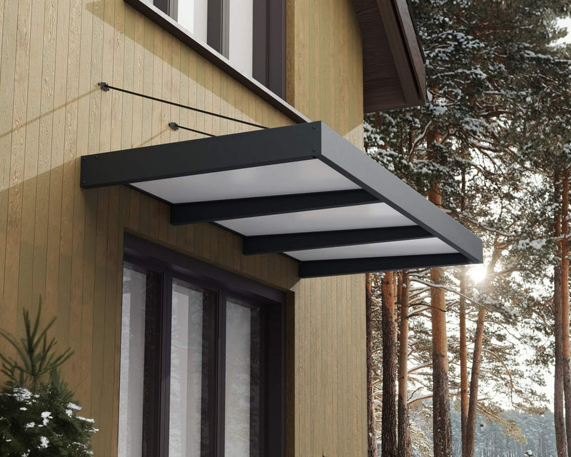 Sophia XL 3000 9'x5' Awning - Gray/Mist & Gray/Clear by Palram-Canopia
