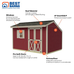 Sophisticated Salt Box 8x12 Shed Kit Series By Best Barns