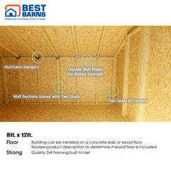 Sophisticated Salt Box 8x12 Shed Kit Series By Best Barns