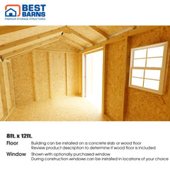 Sophisticated Salt Box 8x12 Shed Kit Series By Best Barns