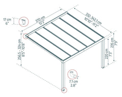 Stockholm 11' x 12' Patio Cover Gray/Clear by Palram-Canopia