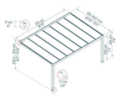 Stockholm 11' x 17' Patio Cover Gray/Clear by Palram-Canopia