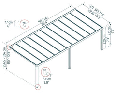 Stockholm 11' x 26' Patio Cover Gray/Clear by Palram-Canopia