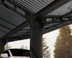 Sydney Wave 20'x20' Double Carport Wing Kit-Black/Solar Gray by Palram-Canopia