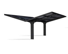 Sydney Wave 20'x20' Double Carport Wing Kit-Black/Solar Gray by Palram-Canopia