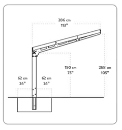Sydney 10'x20' Wave Single Carport Kit-Black/Solar Gray by Palram-Canopia