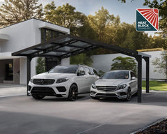 Sydney 20'x20' Apex Double Carport Kit-Black/Solar Gray by Palram-Canopia