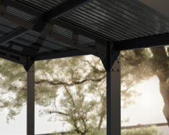 Sydney 10'x20' Wave Single Carport Kit-Black/Solar Gray by Palram-Canopia