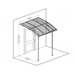 Vega 7'x7' 2000 Awning - Gray/Clear by Palram-Canopia