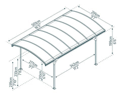 Victoria 10'x16' 5000 Carport Kit-Gray/Gray by Palram-Canopia