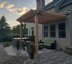 Wall Mounted Pressure-Treated Wood Cozy Retreat Pergola Kit